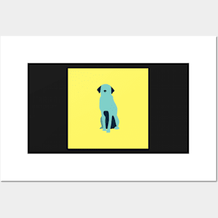 Isolated Dog on Yellow Posters and Art